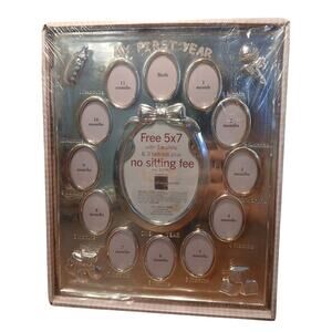 Bright Future Girls‎ Silver Pink My First Year Baby 8x10 Picture Frame 2007